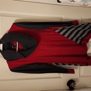 Red cowl neck sweater